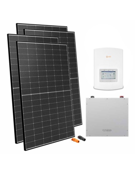 Einphasige Photovoltaik-Kit 4050W Wechselrichter Solis 3.6kW Akku 5.12kWh Dyness