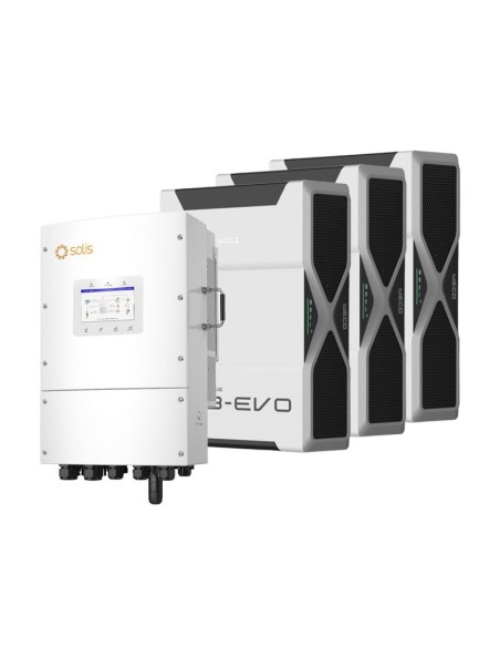 Système d'accumulation triphasé onduleur LV Solis 10kW lithium 15.66kWh Weco 5k3 EVO