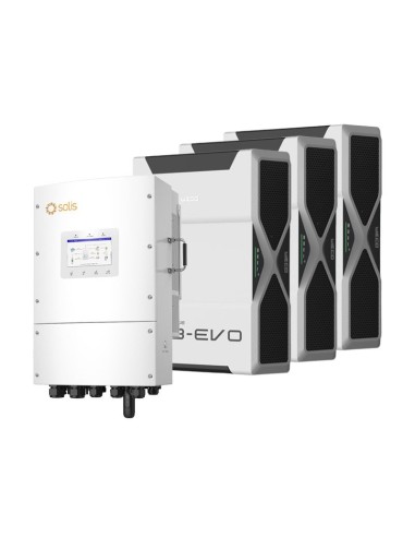 Sistema de acumulación trifásico inversor LV Solis 12kW litio 15.66kWh Weco 5k3 EVO