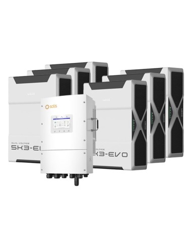 Solis con batterie Weco: vendita online Sistema di accumulo trifase inverter ibrido LV Solis 15kW litio 31.32kWh Weco 5k3 EVO