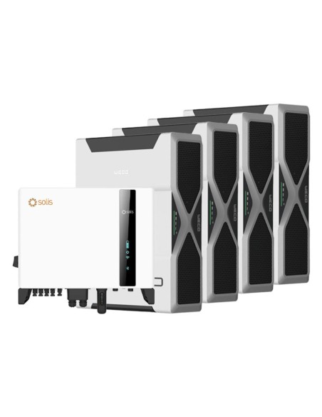 Système d'accumulation triphasé onduleur Solis 6kW lithium 20.88kWh Weco 5k3 EVO