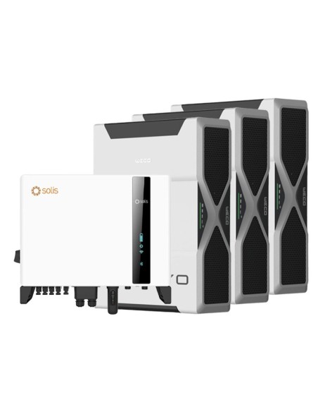 Solis con batterie Weco: vendita online Sistema di accumulo trifase inverter ibrido Solis 8kW litio 15.66kWh Weco 5k3 EVO
