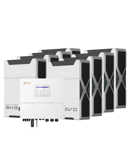 Solis con batterie Weco: vendita online Sistema di accumulo trifase inverter ibrido Solis 12kW litio 36.54kWh Weco 5k3 EVO