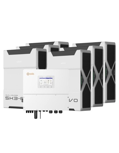Sistema de acumulación trifásico inversor Solis 20kW litio 31.32kWh Weco 5k3 EVO