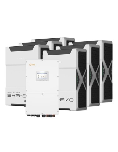 Système d'accumulation triphasé onduleur Solis 30kW lithium 31.32kWh Weco 5k3 EVO