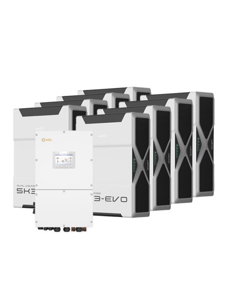 Sistema de acumulación trifásico inversor Solis 40kW litio 41.76kWh Weco 5k3 EVO