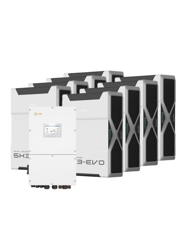 Sistema de acumulación trifásico inversor Solis 50kW litio 36.54kWh Weco 5k3 EVO