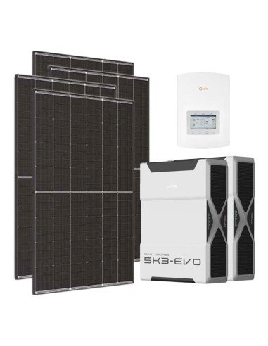 Single-phase photovoltaic kit 4050W Solis 3.6kW inverter 10.4kWh lithium Weco EVO 5k3