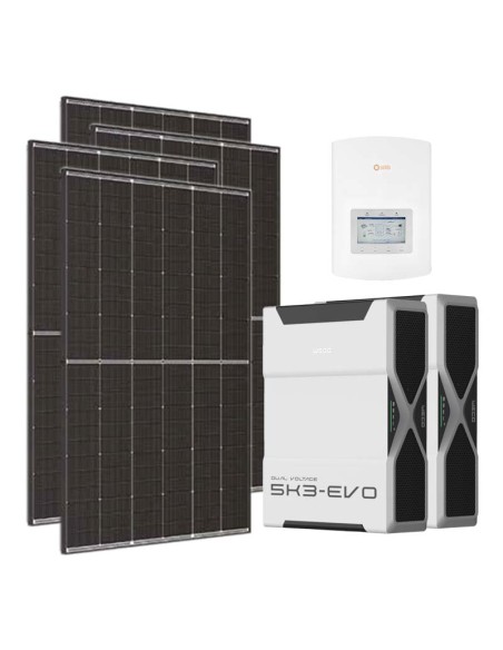 Single-phase photovoltaic kit 4500W Solis 4.6kW inverter 10.4kWh lithium Weco EVO 5k3
