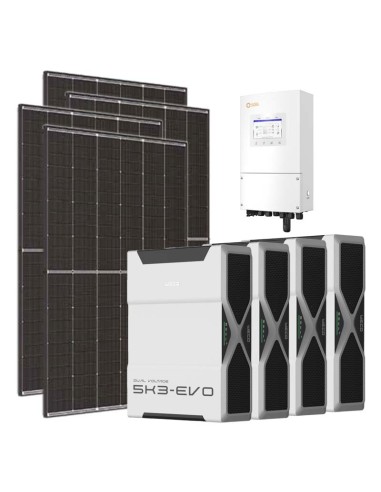 Kit photovoltaïque monophasé 6300W onduleur Solis LV 6kW lithium 20.8kWh Weco EVO 5k3