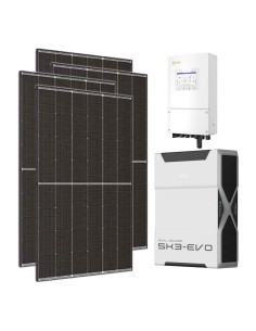 Kit photovoltaïque monophasé 8100W onduleur Solis LV 8kW lithium 5.2kWh Weco EVO 5k3