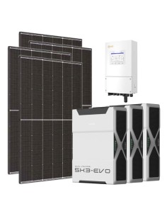 Kit photovoltaïque monophasé 8100W onduleur Solis LV 8kW lithium 15.6kWh Weco EVO 5k3