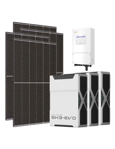 Single-phase photovoltaic kit 8100W Solis LV 8kW inverter 15.6kWh lithium Weco EVO 5k3