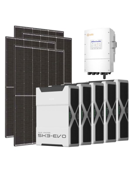 Kit photovoltaïque triphasé 8100W onduleur Solis LV 8kW lithium 26.1kWh Weco EVO 5k3