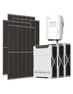 Three-phase photovoltaic kit 12600W Solis LV 12kW inverter 15.6kWh lithium Weco EVO 5k3