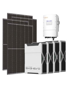 Three-phase photovoltaic kit 12600W Solis LV 12kW inverter 20.8kWh lithium Weco EVO 5k3