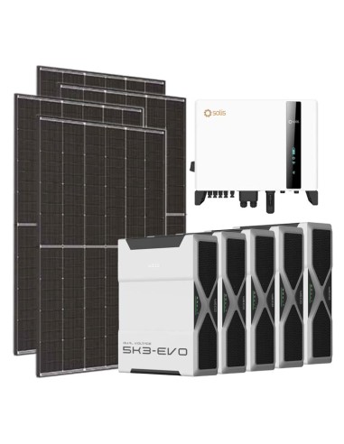 Three-phase photovoltaic kit 5400W Solis 5kW inverter 26.1kWh lithium Weco EVO 5k3