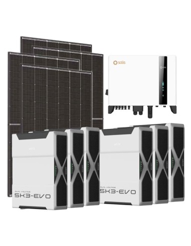 Three-phase photovoltaic kit 8100W Solis LV 8kW inverter 31.3kWh lithium Weco EVO 5k3