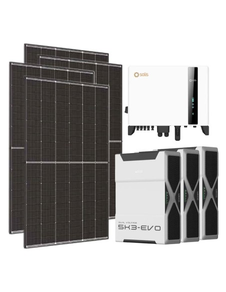 Dreiphasiges Photovoltaik-Kit 10800W Wechselrichter Solis 10kW Lithium 15.6kWh Weco EVO 5k3