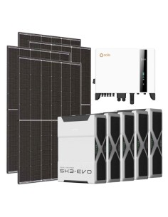 Kit photovoltaïque triphasé 10800W onduleur Solis 10kW lithium 26.1kWh Weco EVO 5k3