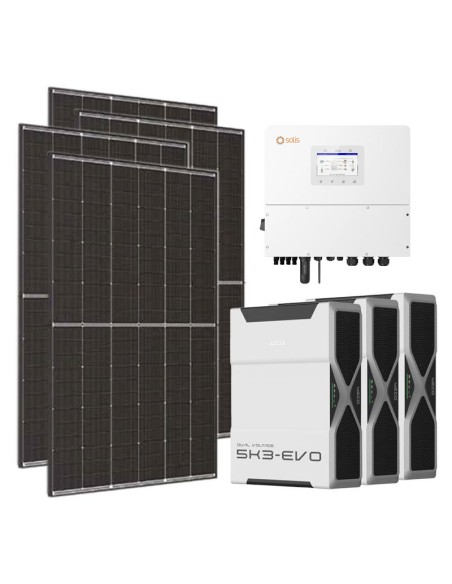 Three-phase photovoltaic kit 15300W Solis 15kW inverter 15.6kWh lithium Weco EVO 5k3