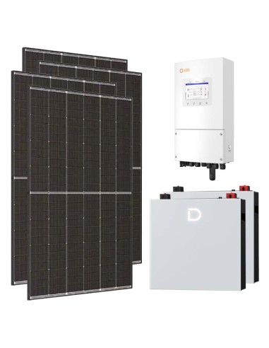 Single-phase photovoltaic kit 6370W Solis LV 6kW inverter 10.24kWh lithium Dyness DL5.0C PRO