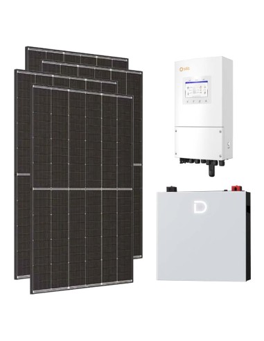 Kit fotovoltaico monofásico 8190W inversor Solis LV 8kW litio 5.12kWh Dyness DL5.0C PRO