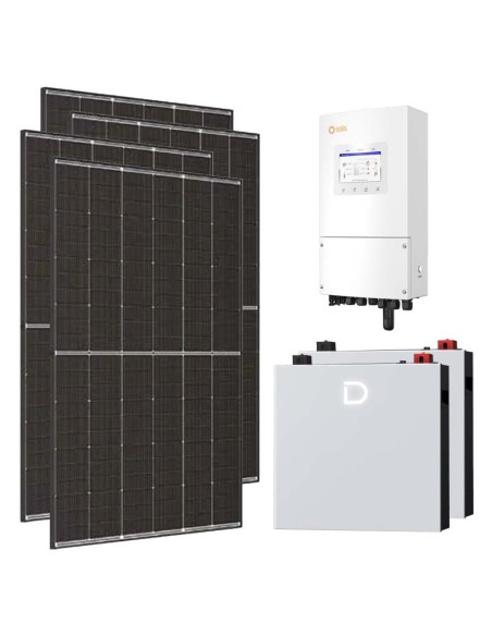 Kit photovoltaïque monophasé 8190W onduleur Solis LV 8kW lithium 10.24kWh Dyness DL5.0C PRO