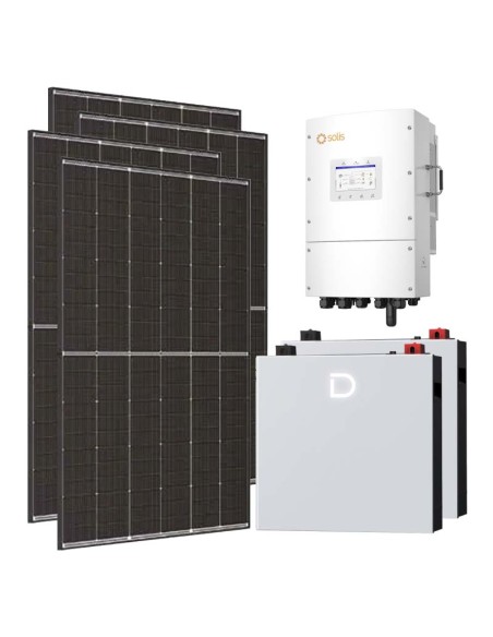 Kit fotovoltaico monofásico 12740W inversor Solis LV 12kW litio 10.24kWh Dyness DL5.0C PRO
