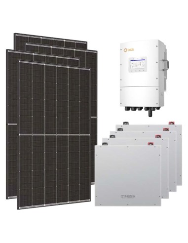 Kit fotovoltaico trifásico 15470W inversor Solis LV 15kW litio 20.48kWh Dyness DL5.0C