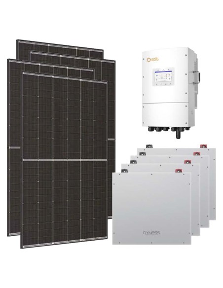 Three-phase photovoltaic kit 15470W Solis LV 15kW inverter 20.48kWh lithium Dyness DL5.0C