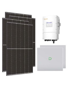 Kit fotovoltaico trifásico 12740W inversor Solis LV 12kW litio 20.48kWh Dyness Powerbox G2