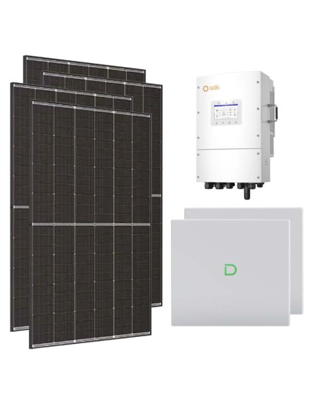 Three-phase photovoltaic kit 12740W Solis LV 12kW inverter 20.48kWh lithium Dyness Powerbox G2