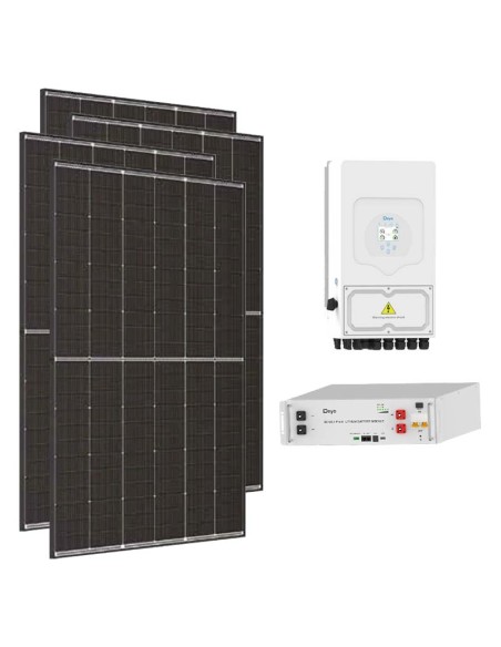 Kit fotovoltaico monofase 6300W inverter Deye 6kW litio 5.12kWh SE-G5.1 Pro-B
