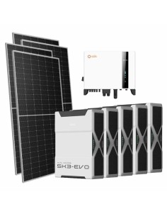 Kit photovoltaïque triphasé 7140W onduleur Solis 6kW lithium 26.1kWh Weco EVO 5k3