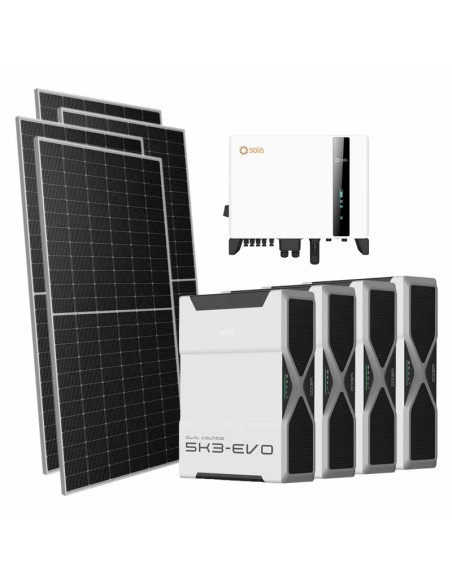 Dreiphasiges Photovoltaik-Kit 8330W Wechselrichter Solis 8kW Lithium 20.88kWh Weco EVO 5k3