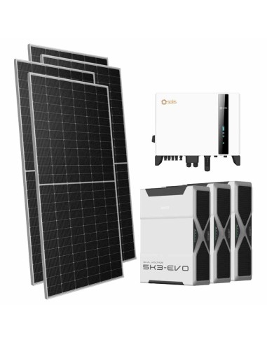 Dreiphasiges Photovoltaik-Kit 10710W Wechselrichter Solis 10kW Lithium 15.66kWh Weco EVO 5k3