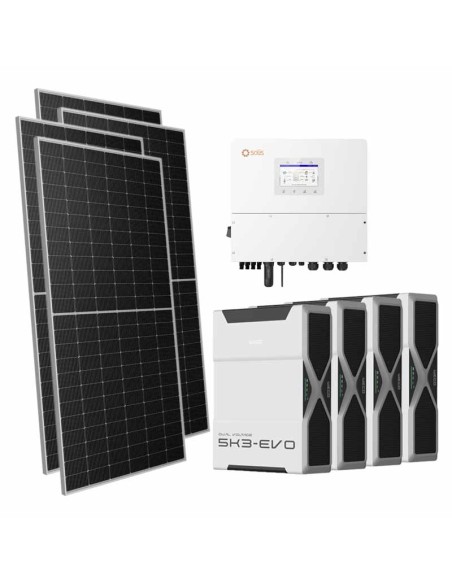 Three-phase photovoltaic kit 13090W Solis 12kW inverter 20.88kWh lithium Weco EVO 5k3