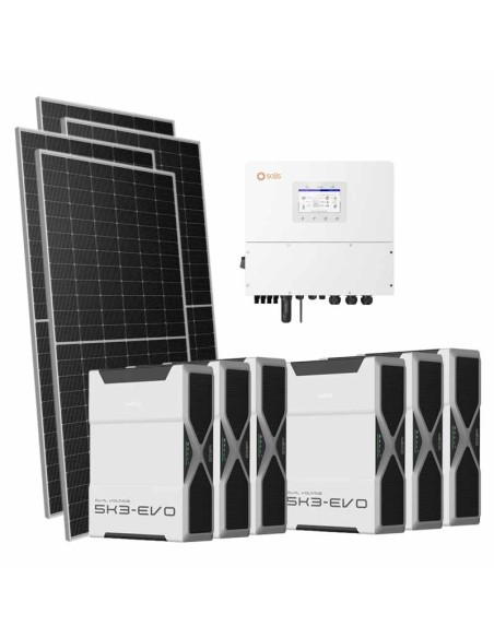 Kit photovoltaïque triphasé 16660W onduleur Solis 15kW lithium 31.32kWh Weco EVO 5k3