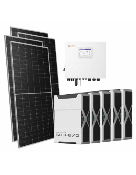 Three-phase photovoltaic kit 21420W Solis 20kW inverter 26.1kWh lithium Weco EVO 5k3