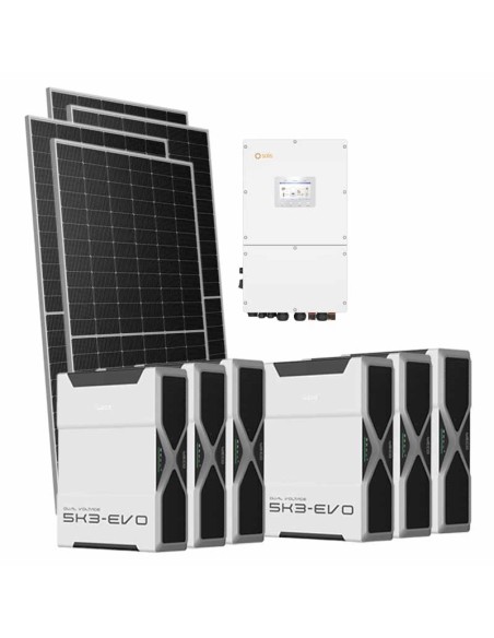 Kit fotovoltaico trifásico 30940W inversor Solis 30kW litio 31.32kWh Weco EVO 5k3