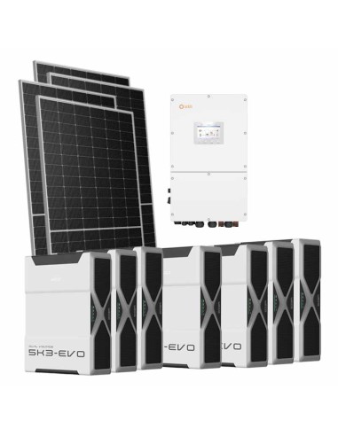 Kit fotovoltaico trifásico 30940W inversor Solis 30kW litio 36.54kWh Weco EVO 5k3