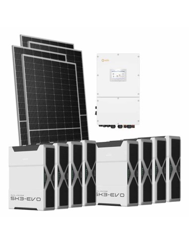 Kit photovoltaïque triphasé 49980W onduleur Solis 50kW lithium 41.76kWh Weco EVO 5k3
