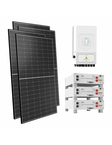 Kit fotovoltaico monofásico 6750W inversor Deye 6kW litio 15.36kWh SE-G5.1 Pro-B