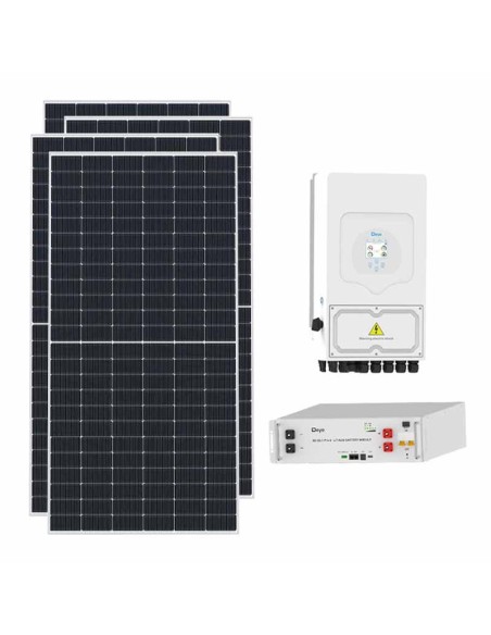 Kit fotovoltaico monofásico 6435W inversor Deye 6kW litio 5.12kWh SE-G5.1 Pro-B