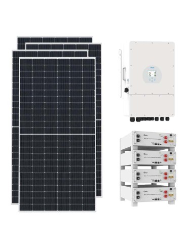 Kit fotovoltaico monofásico 6435W inversor Deye 6kW litio 20.48kWh SE-G5.1 Pro-B