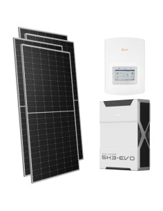 Kit photovoltaïque monophasé 3570W onduleur Solis 3kW lithium 5.2kWh Weco EVO 5k3