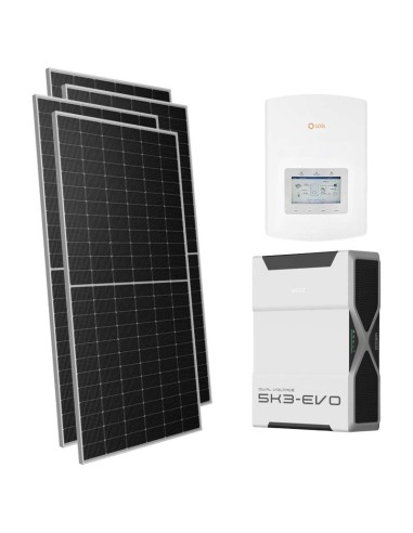Kit photovoltaïque monophasé 4760W onduleur Solis 4.6kW lithium 5.2kWh Weco EVO 5k3