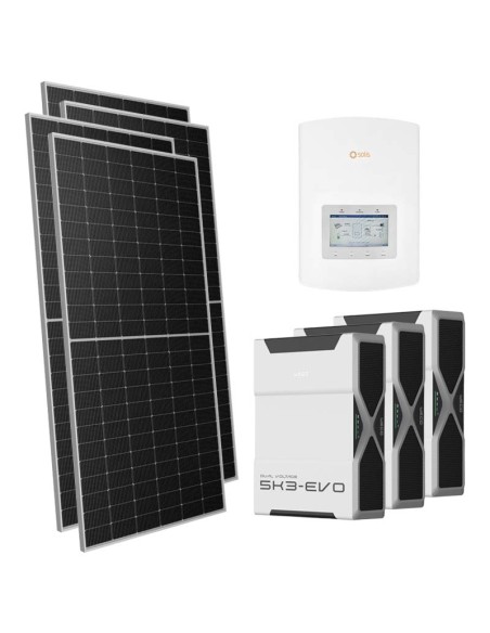 Kit photovoltaïque monophasé 5950W onduleur Solis 5kW lithium 15.3kWh Weco EVO 5k3