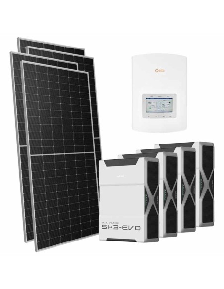 Kit fotovoltaico monofásico 5950W inversor Solis 5kW litio 20.8kWh Weco EVO 5k3